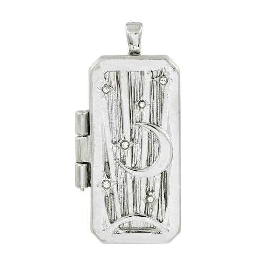 12 Pack: Silver Celestial Rectangle Locket by Bead Landing&#x2122;
